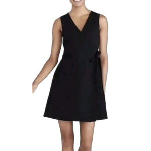 J by J. Crew Little Black Cotton Tied Wrap Dress Size XS Comfort Simple NWOT